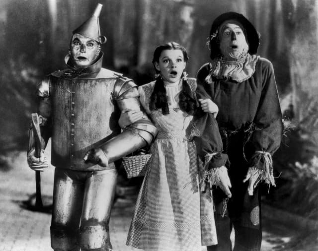 The wizard of oz black and white to color scene